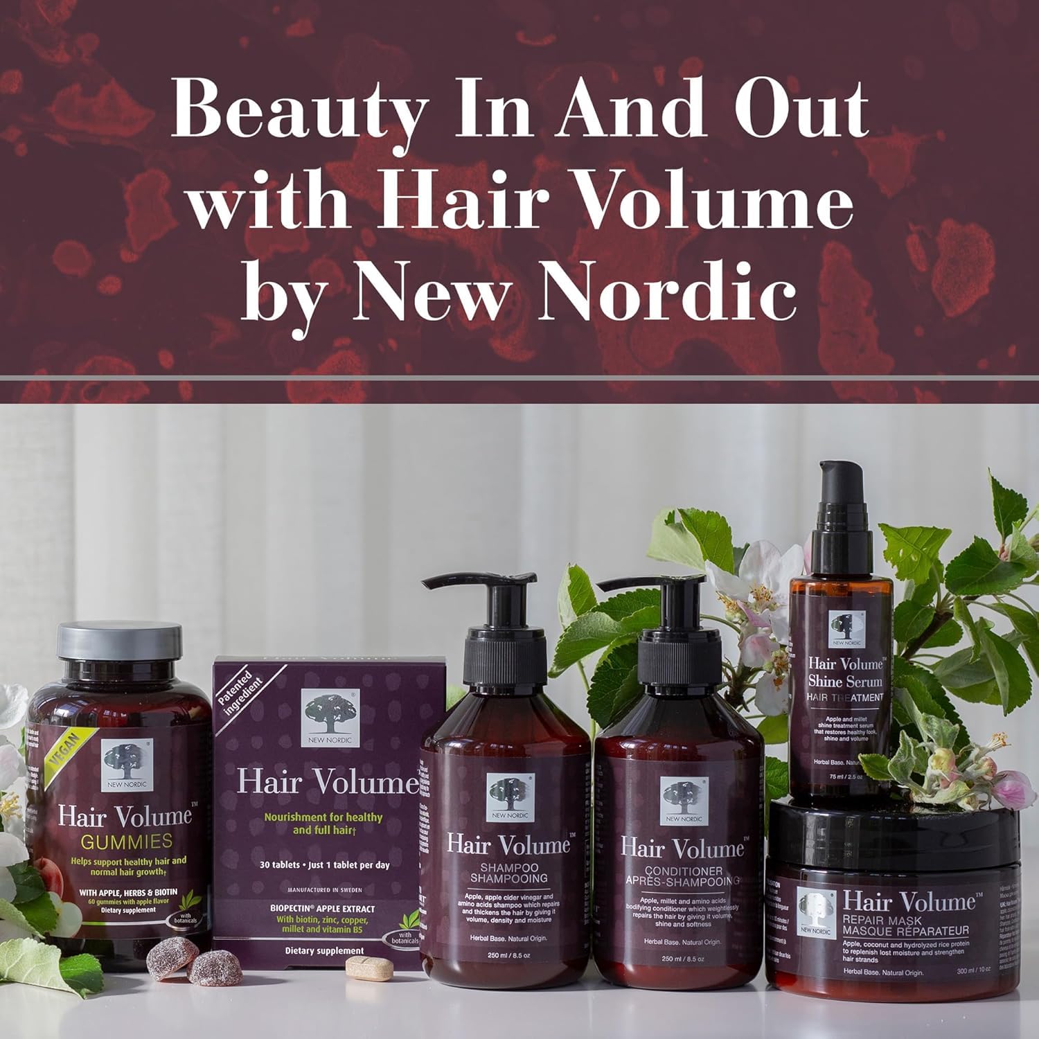 New Nordic Hair Volume Menopause, Supports Healthy Hair Growth During and After Menopause, Pine Bark and Annurca Apple Extract, 30 Tablets NEW NORDICBuy Supplements Australia