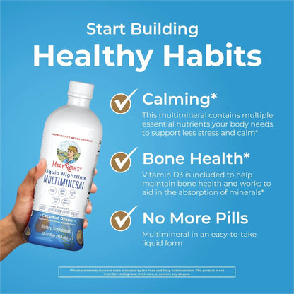 MaryRuth's Multivitamin Gummies for Women (Strawberry) & Liquid Nighttime Multimineral (Coconut, 15.22oz) | Clean Label Project Verified MARYRUTH'S