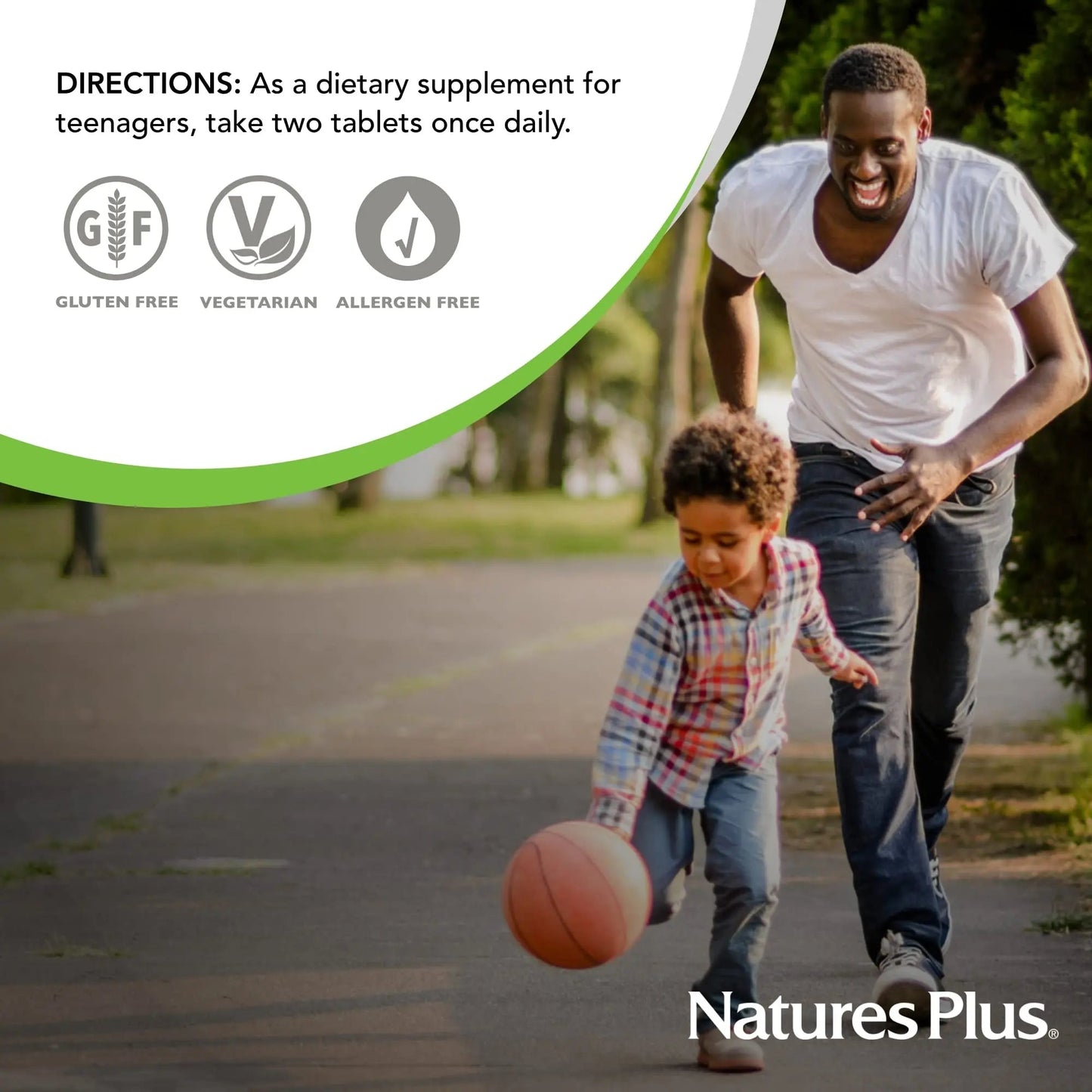 NaturesPlus Source of Life Power Teen - 180 Vegetarian Tablets - Teen Multivitamin with Minerals & Whole Foods for Mental Focus NaturesPlus