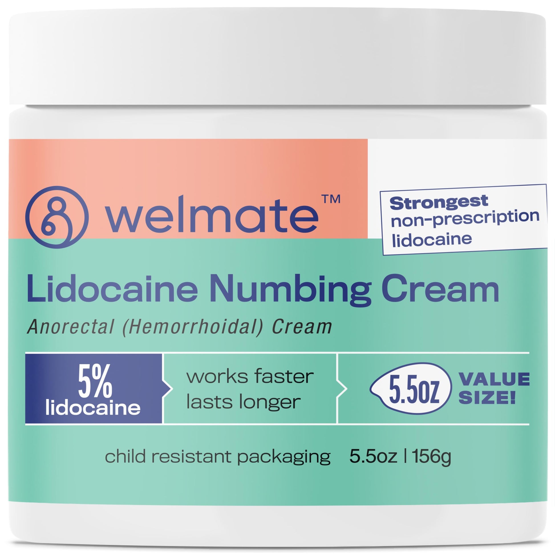 WELMATE | 5% Lidocaine | Numbing Cream Maximum Strength | Topical Anesthetic 