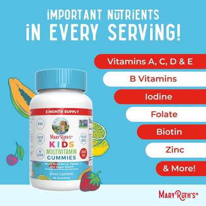 MaryRuth Organics Multivitamin and Probiotic Gummies (Strawberry) for Kids | Clean Label Project Verified® | Vitamins for Gut Health MARYRUTH'S