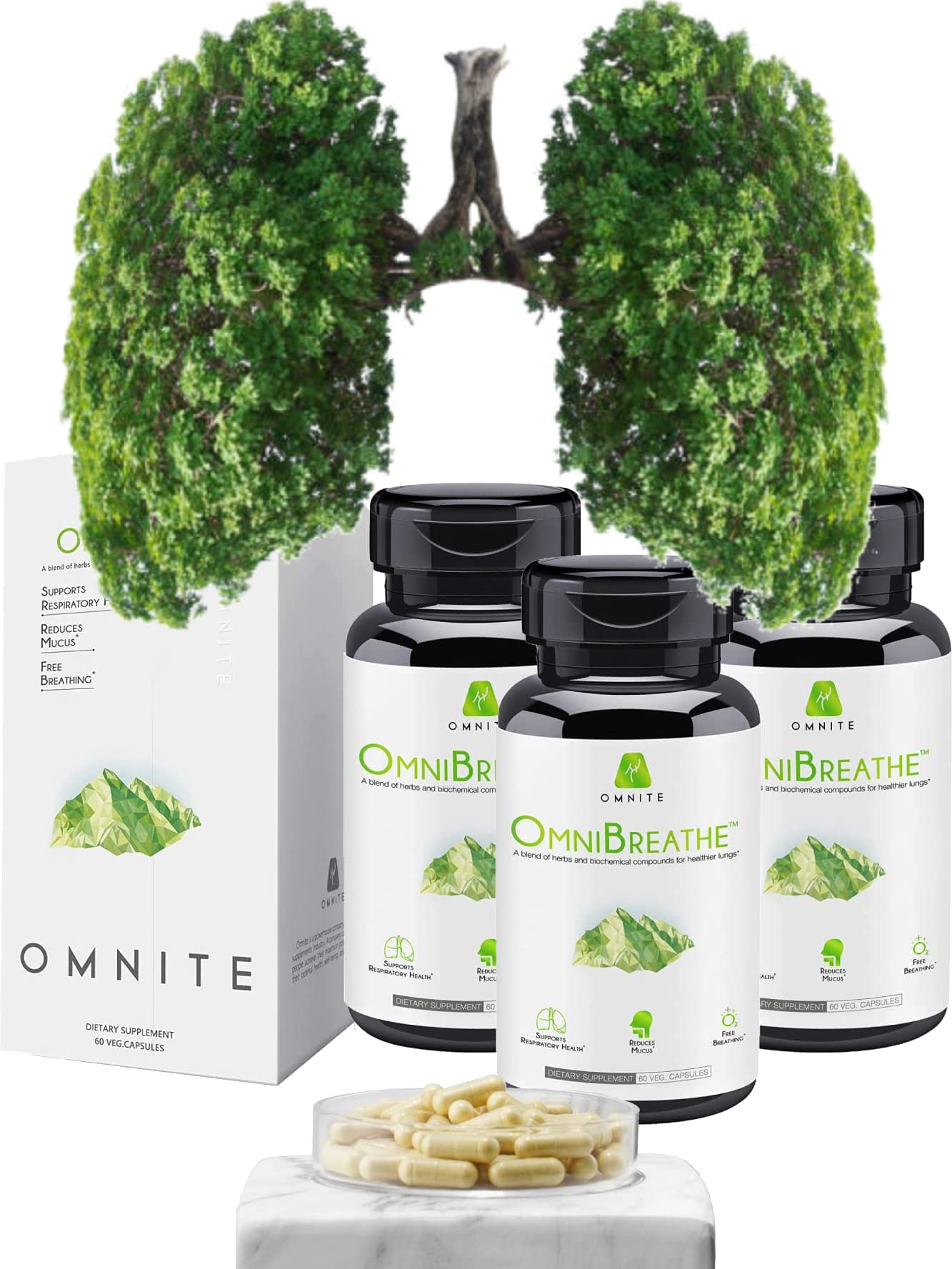 OmniBreathe for Lung Cleanse Detox Respiratory Wellness - Help Reduce Mucus & Cough for All Kinds OmniteBuy Supplements Australia