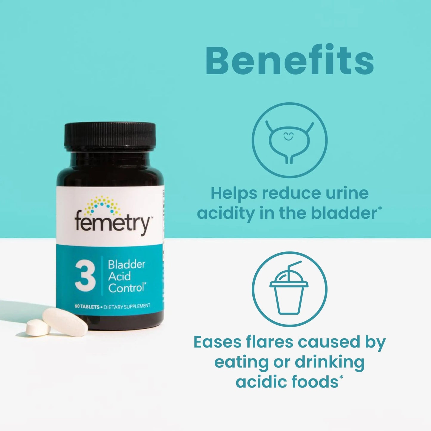 LifeSeasons Femetry Bladder Acid Control - Support for Interstitial Cystitis - Reduce Urine Acidity in The Bladder - Eases Flares Caused by Eating or Drinking Acidic Foods - 60 Tablets LifeSeasonsBuy Supplements Australia