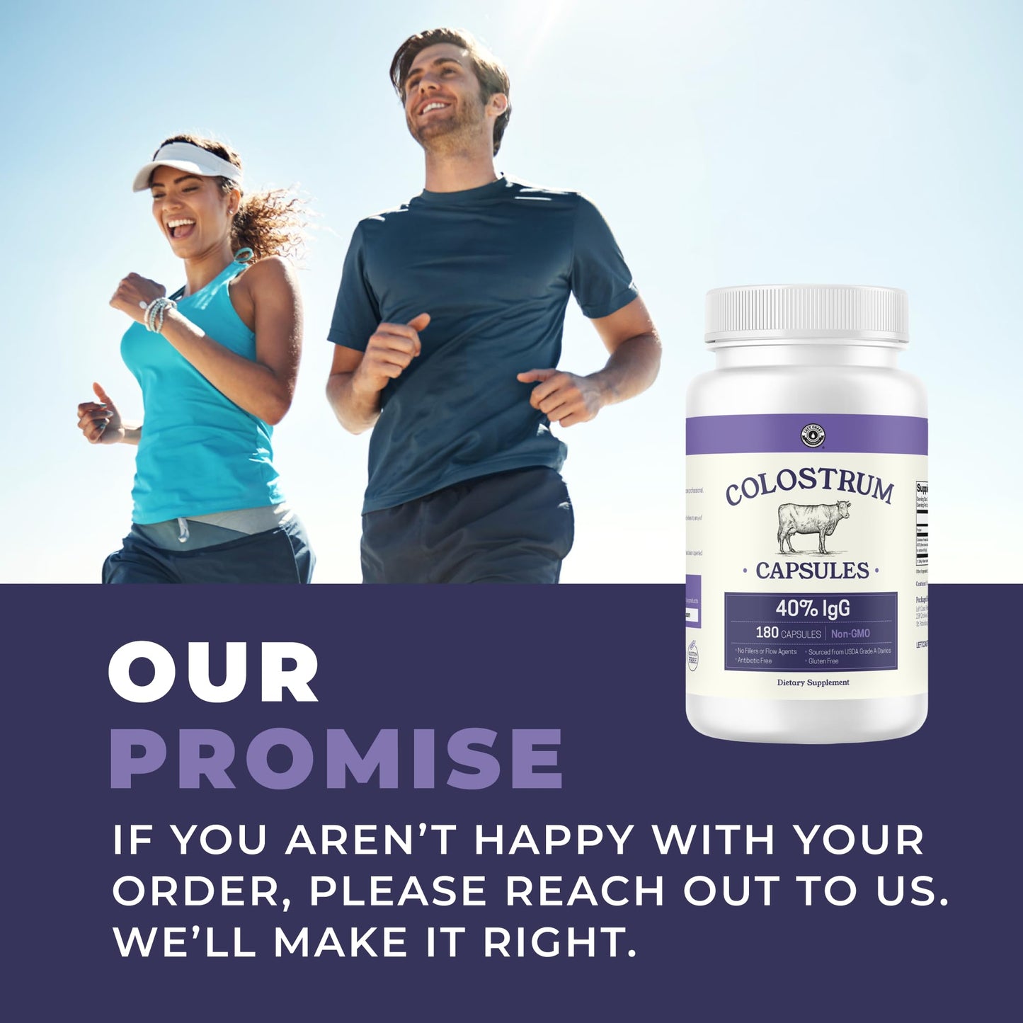 180ct Colostrum Capsules 40% IgG - USA Sourced Bovine Colostrum Powder Left Coast PerformanceBuy Supplements Australia