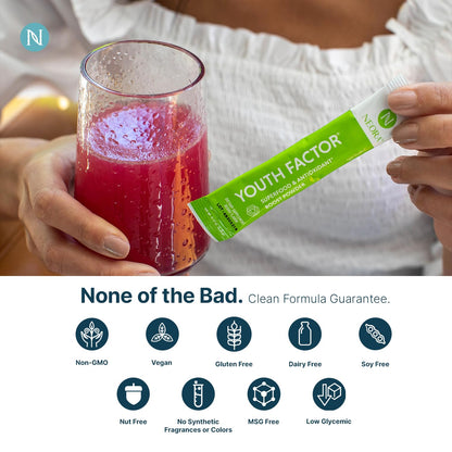 NEORA Youth Factor - Superfood Boost Powder - pH Balance, Hair Skin Nails Support, Fruits & Veggies Equivalent, Nutrient Absorption - 30 Packets NEORABuy Supplements Australia