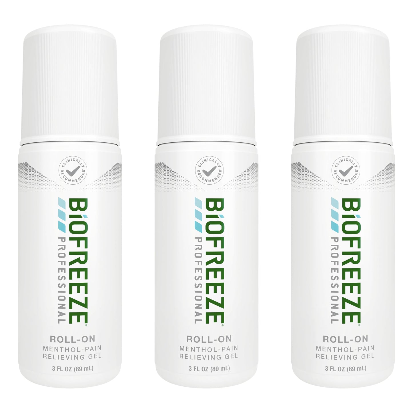 Biofreeze Professional Pain Relief Roll On, Travel Size Arthritis Discomfort Reliever, Fast Acting & Long Lasting Formula, Cooling Menthol Gel 3 Fl Oz (Pack of 3) BiofreezeBuy Supplements Australia