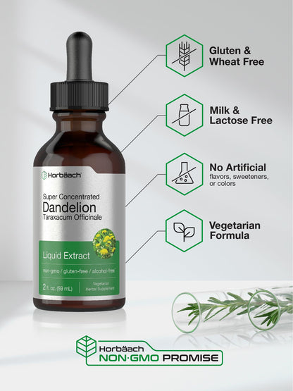 Dandelion Root Extract | 2 fl oz | Super Concentrated | Alcohol Free Liquid Tincture HorbäachBuy Supplements Australia
