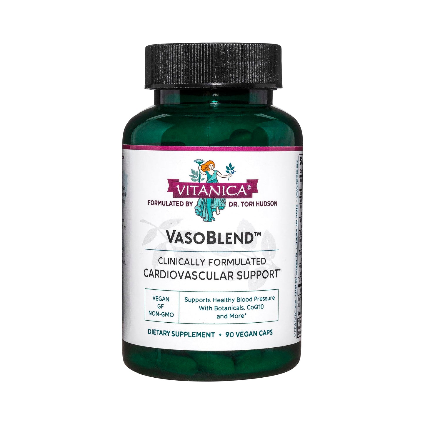 Vitanica VasoBlend - Heart Health Supplement with Folic Acid, Magnesium, CoQ10 & Terminalia Arjuna Bark - Heart Health Supplement - Consumer Line - 90 Vegan Caps VitanicaBuy Supplements Australia