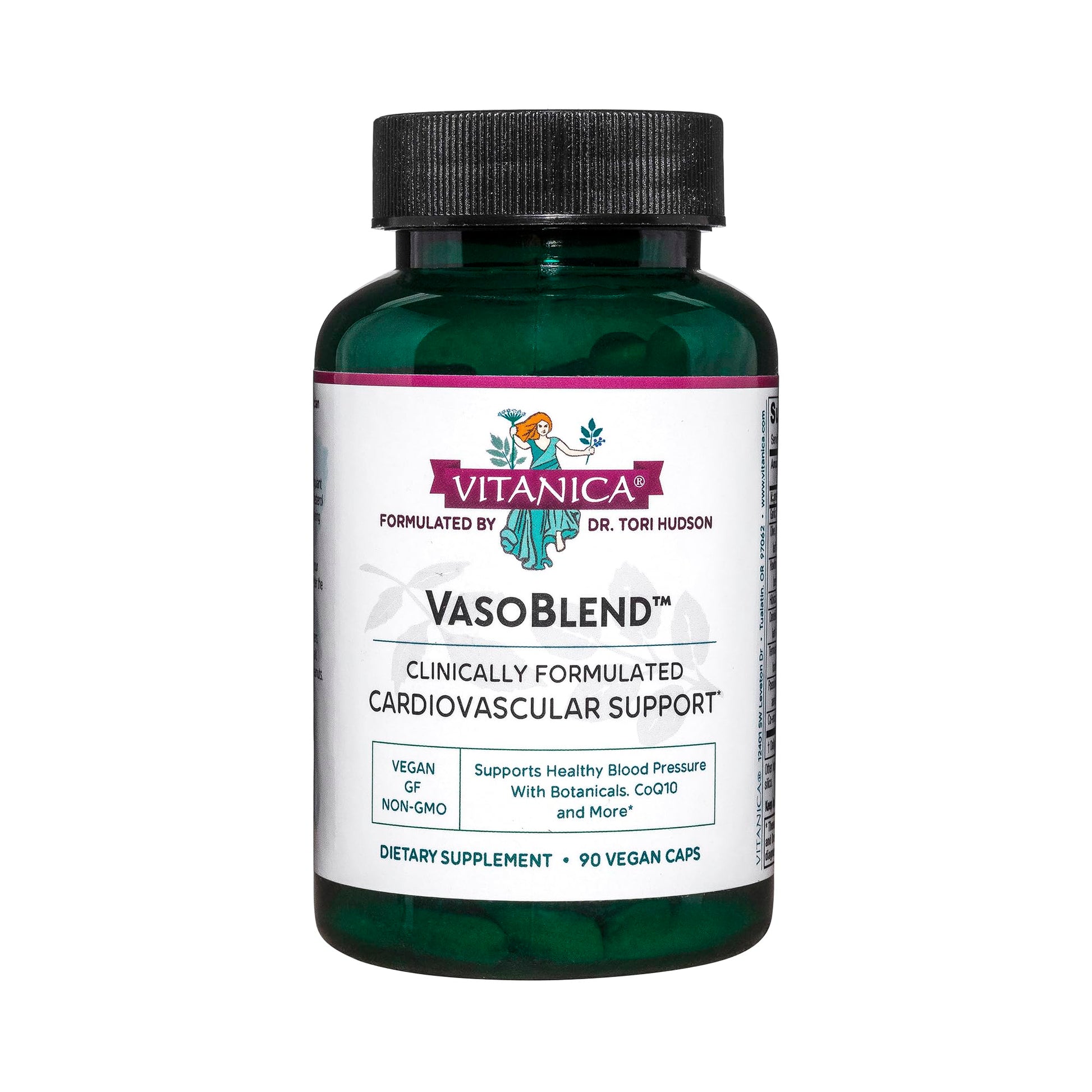 Vitanica VasoBlend - Heart Health Supplement with Folic Acid, Magnesium, CoQ10 & Terminalia Arjuna Bark - Heart Health Supplement - Consumer Line - 90 Vegan Caps VitanicaBuy Supplements Australia