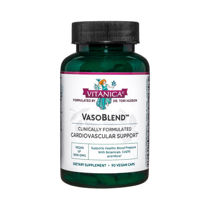 Vitanica VasoBlend - Heart Health Supplement with Folic Acid, Magnesium, CoQ10 & Terminalia Arjuna Bark - Heart Health Supplement - Consumer Line - 90 Vegan Caps VitanicaBuy Supplements Australia