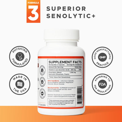 Superior Formulas | Superior SENOLYTIC+ | Fisetin-Quercetin Complex | Physician-Formulated and Science-Based Supplement for Adults 18+ | Promotes Cellular Repair | Boosts Longevity & Healthspan Superior Formulas LLCBuy Supplements Australia