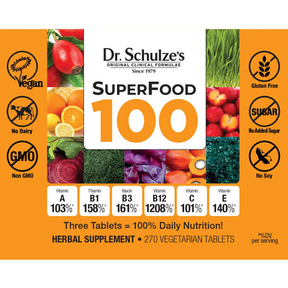 Dr. Schulze's | SuperFood 100 | Vitamin & Mineral Herbal Concentrate | Dietary Supplement Dr. Schulze'sBuy Supplements Australia