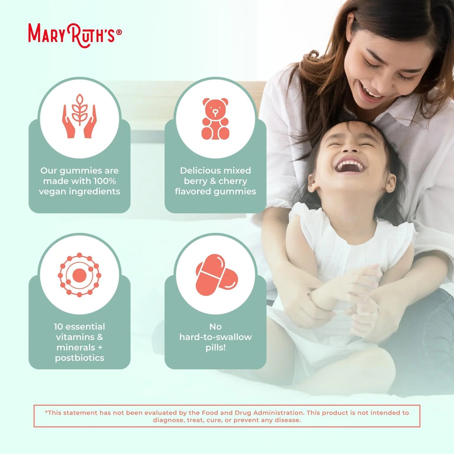MaryRuth Organics Toddler Multivitamin Gummies + Postbiotics | USDA Organic | Vitamins for Kids Ages 2+ | Immune Support | Vitamin C | MaryRuth OrganicsBuy Supplements Australia