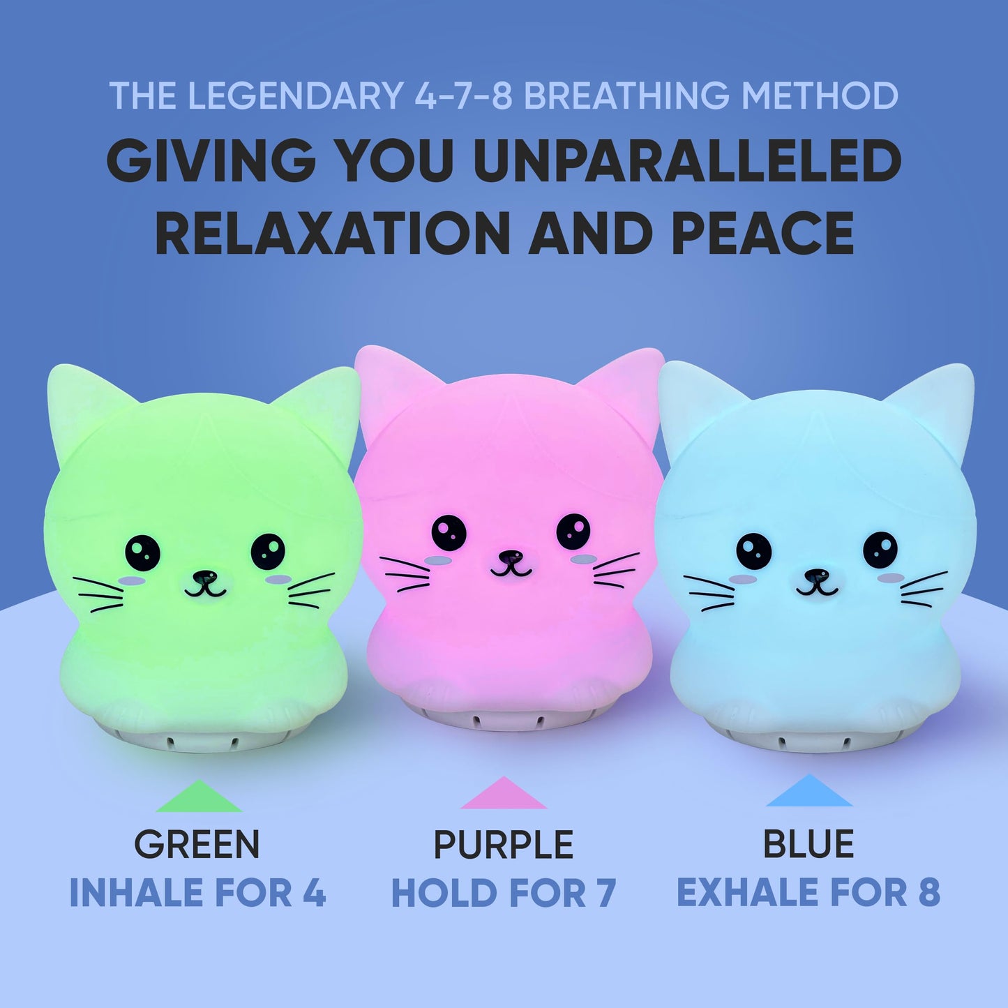 Mindfulness 'Breathing Kitty' | 4-7-8 Guided Visual Meditation Breathing Light | 3 in 1 Device RainlaxBuy Supplements Australia