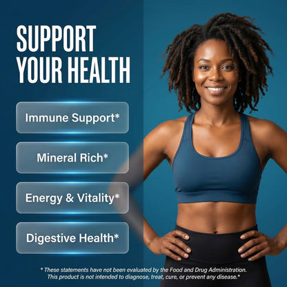 Clean Nutraceuticals Sea Moss Black Seed Oil Ashwagandha Turmeric Bladderwrack Burdock & Vitamin C Vitamin D3 with Elderberry