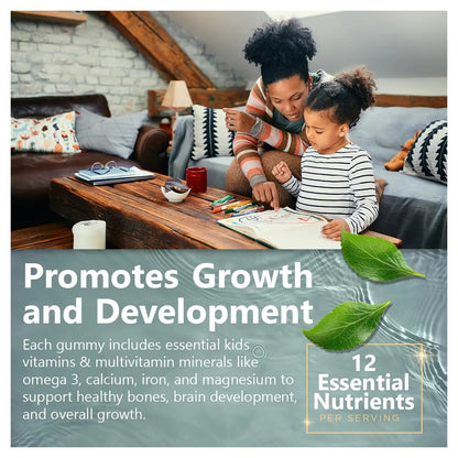 Natvites Complete Kids Multivitamin Gummies – 120 Count of Essential Daily Vitamins & Minerals for Immune Support, Focus, & Growth Natvites
