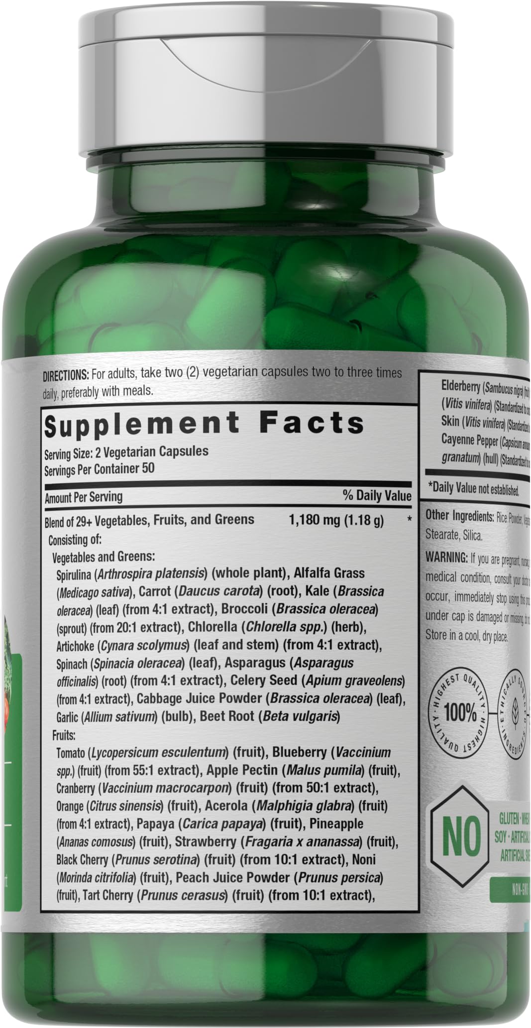 Horbäach Mega Fruits and Veggies Supplement | 100 Capsules | Vegetarian, Non-GMO and Gluten Free HorbäachBuy Supplements Australia