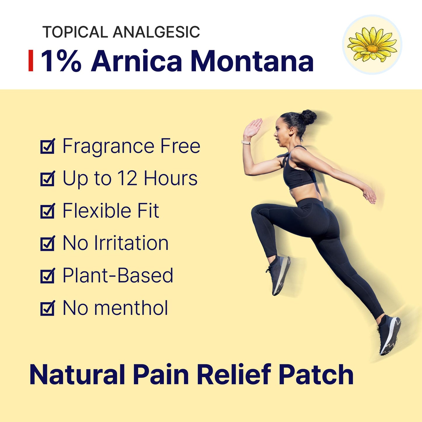 Arnica Hydrogel Pain Relief Patches | Natural Relief for Muscle, Joint, Bruises & Swelling | Flexible, Non-Greasy & Long-Lasting | Great for Back, Knee & Neck Pain (3.9"x4.7", 10, Count) Wooshin LabottachBuy Supplements Australia