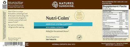 Nature's Sunshine Nutri-Calm- Herbal Stress Relief Supplement for Natural Relief, Mood Support and Boost, Nervous System Support - 100 Count Nature's SunshineBuy Supplements Australia