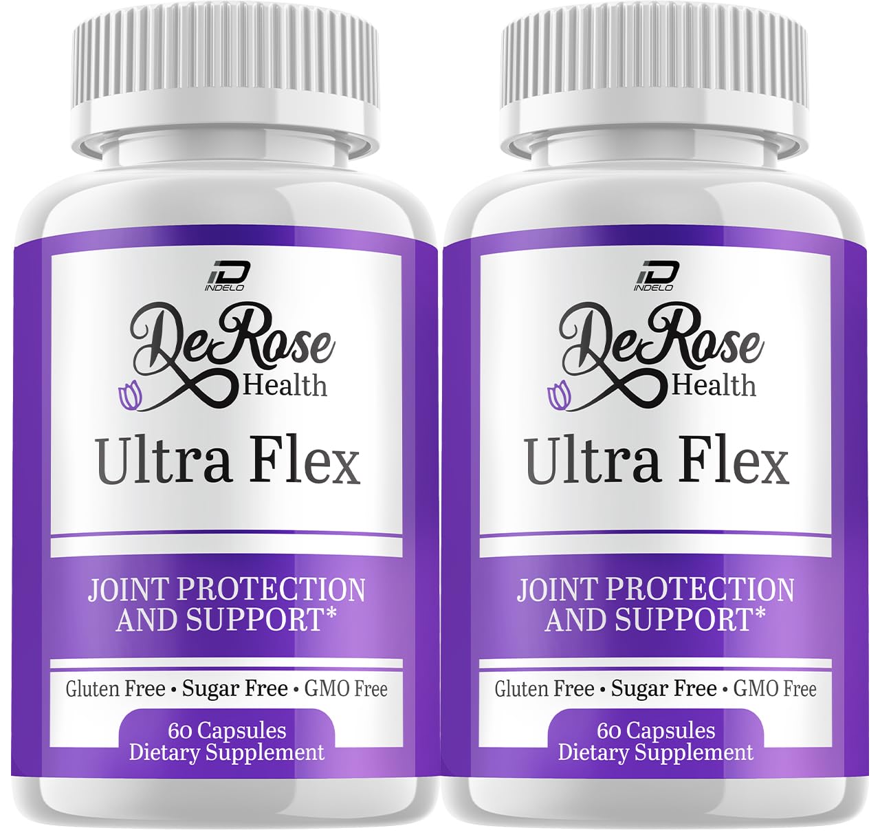 Indelo Ultra Flex Derose Health Capsules, Joint Support Supplement, Ultra Flex Natural Joint Health Formula, Derose Health Pills for Joint Wellness Mobility, UltraFlex Reviews (2 Pack - 120 Capsules) IndeloBuy Supplements Australia
