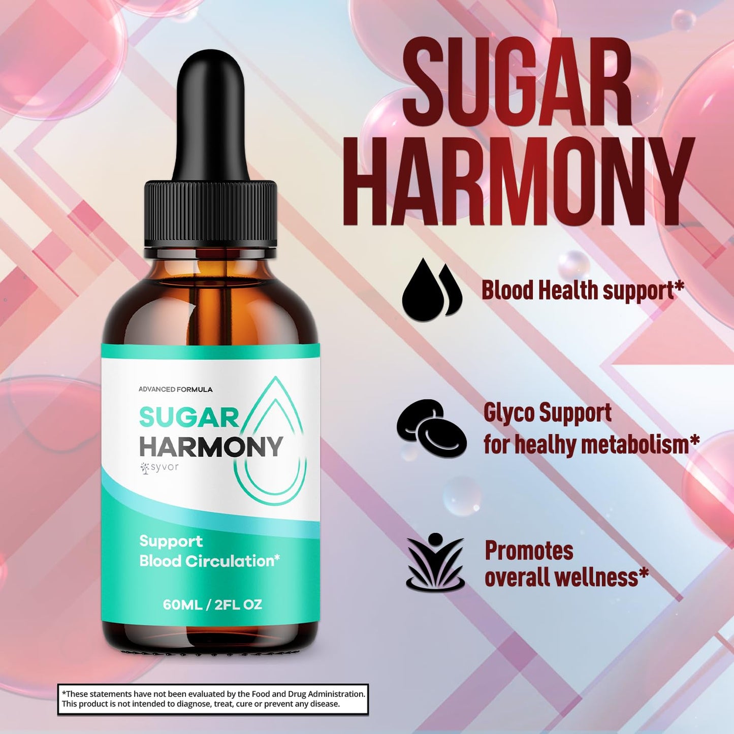 (2 Pack) Sugar Harmony Drops, Official SugarHarmony Liquid Drops with All Natural Ingredients, Advanced Formula Support Supplement with Maximum Strength Premium Vitamins for Women & Men (60 Servings) SyvorBuy Supplements Australia