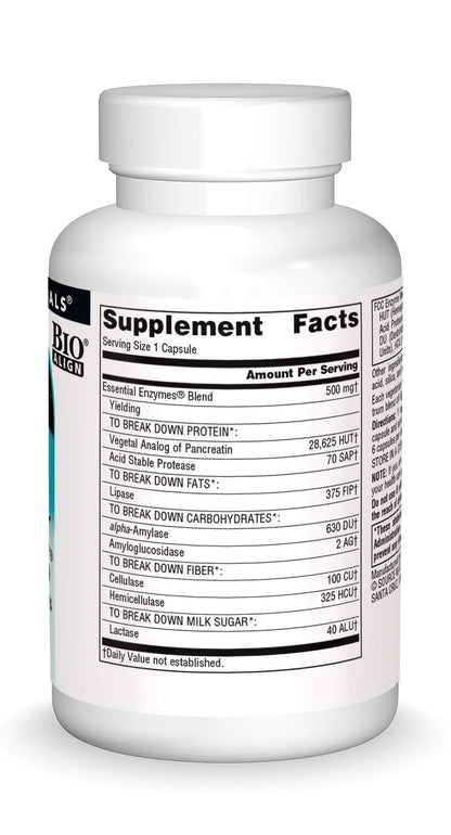 Source Naturals Essential Enzymes 500mg Bio-Aligned Multiple Enzyme Source NaturalsBuy Supplements Australia