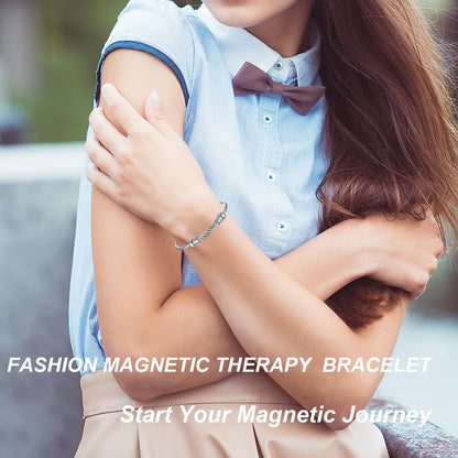 EnerMagiX Magnetic Bracelet for Women for Arthritis and Joint,Twisted Cable Stainless Steel Bangle EnerMagiXBuy Supplements Australia