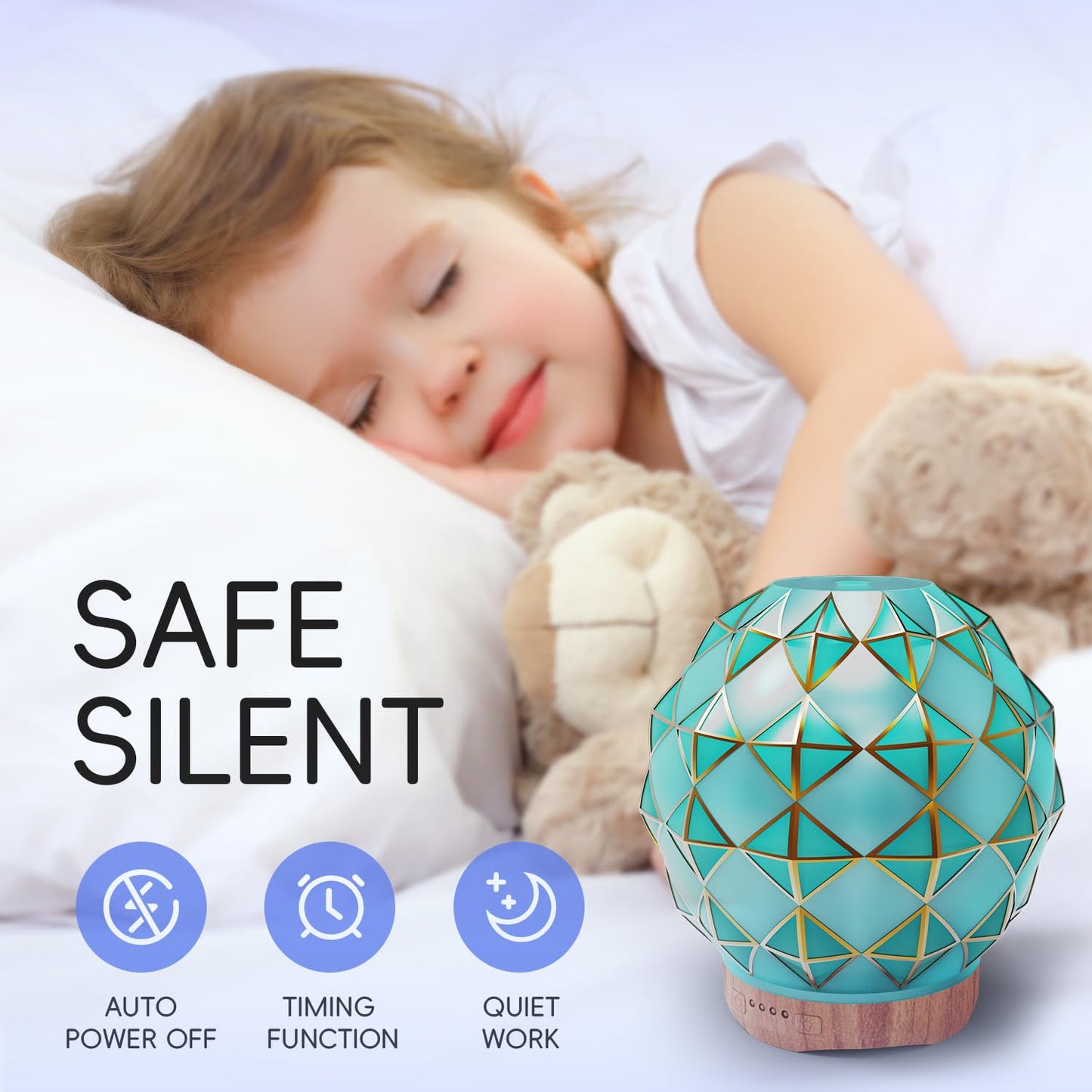 Youenkity Essential Oil Diffuser, Glass Ultrasonic Aromatherapy Diffuser with 7 Color LED Lights YOUENKITYBuy Supplements Australia