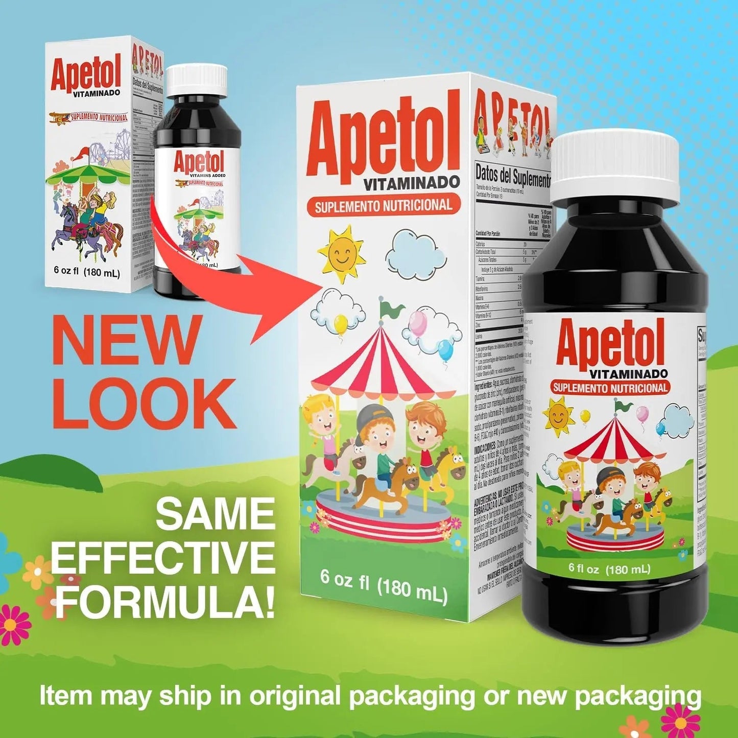 Apetol Appetite Booster & Brain Energy Liquid Vitamins - Dietary Supplements for Kids & Adults - Supports Digestive Health, Memory & Vitality Apetol