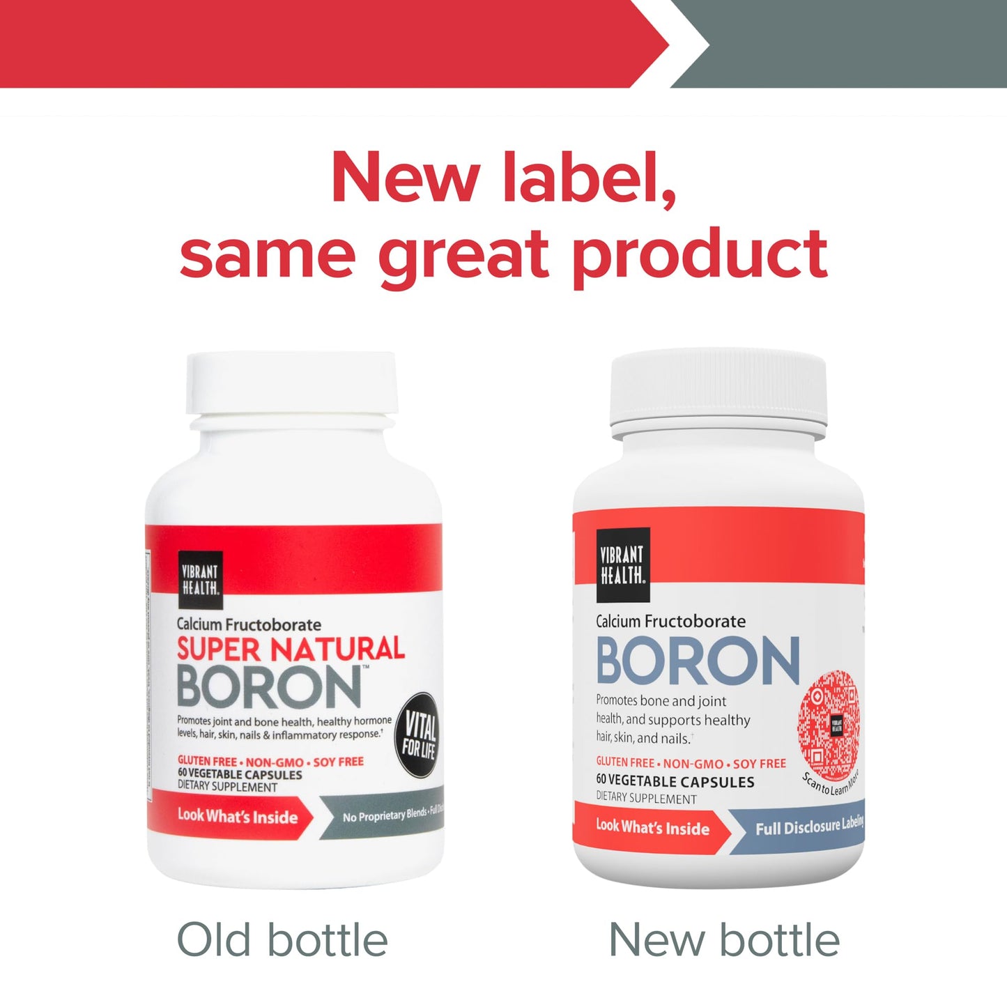 Vibrant Health - Super Natural Boron, Support for Healthy Joints, Hormone Levels, and Connective Tissue with Calcium Fructoborate and Broccoli Powder, Gluten Free, Vegetarian, Non-GMO, 60 Count Vibrant HealthBuy Supplements Australia