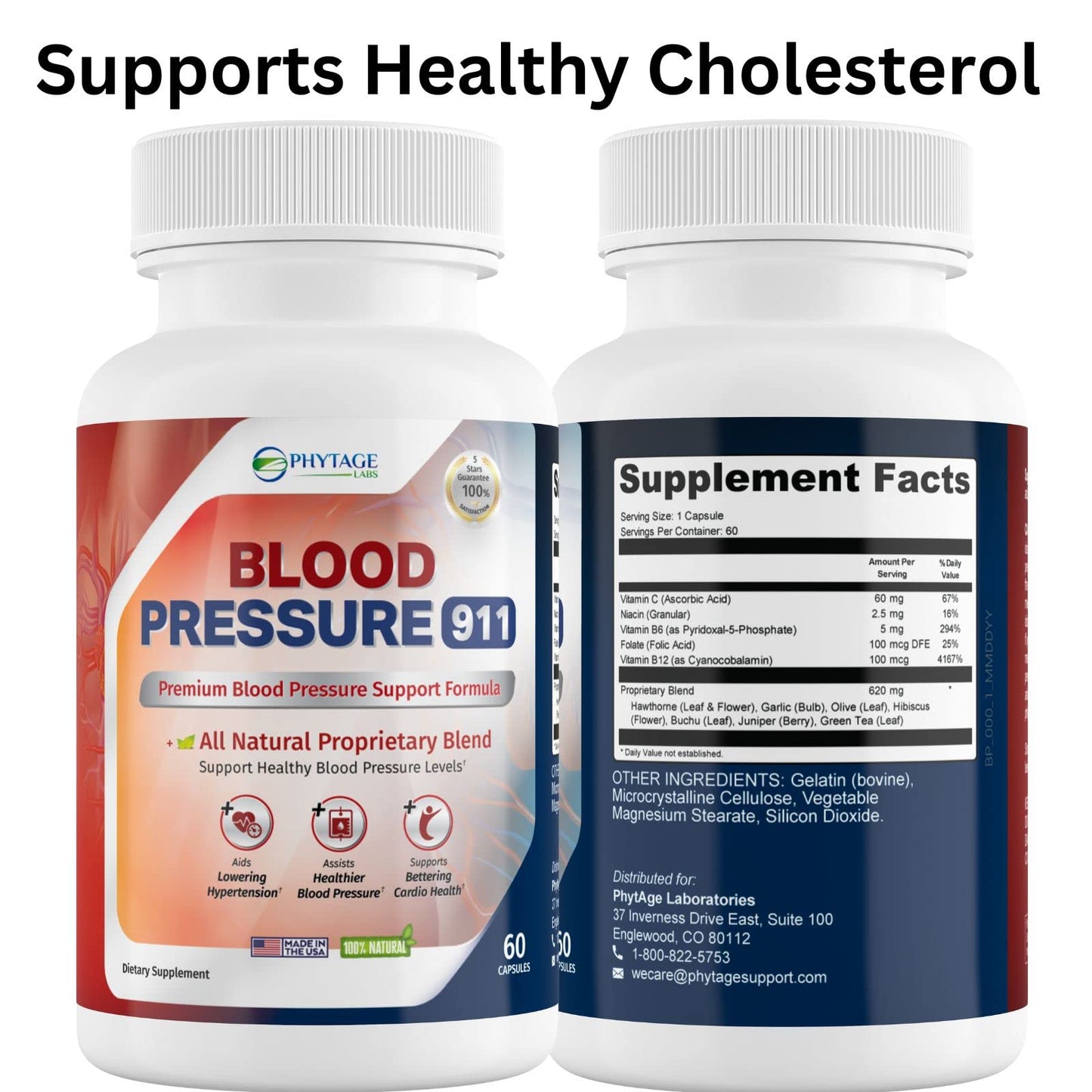 Phytage Labs Blood Pressure 911 Premium Supplement - BP Support Pills. 60 Capsules Phytage LabsBuy Supplements Australia