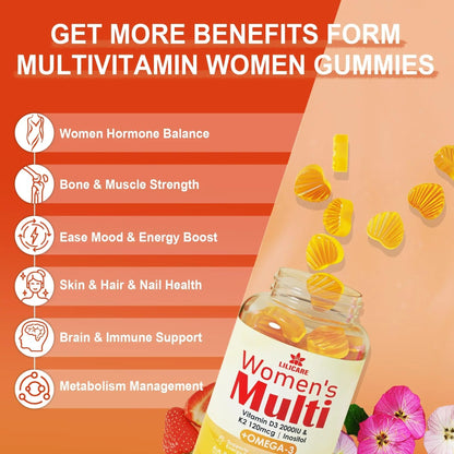 LILICARE Womens Multivitamin Gummies Vegan Omega3 Gummies 1280mg LILICAREBuy Supplements Australia