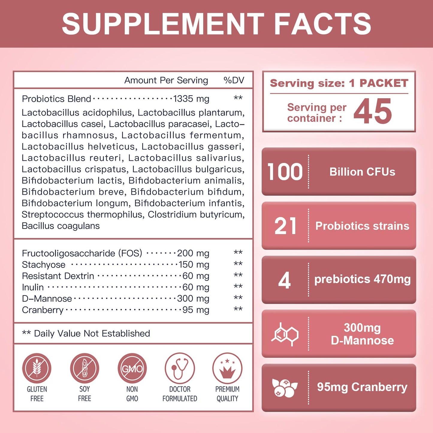 Probiotics-for-Women Prebiotics-and-Probiotics-Powder, 100-Billion-CFUs 45-Day-Supply NATURE TARGETBuy Supplements Australia