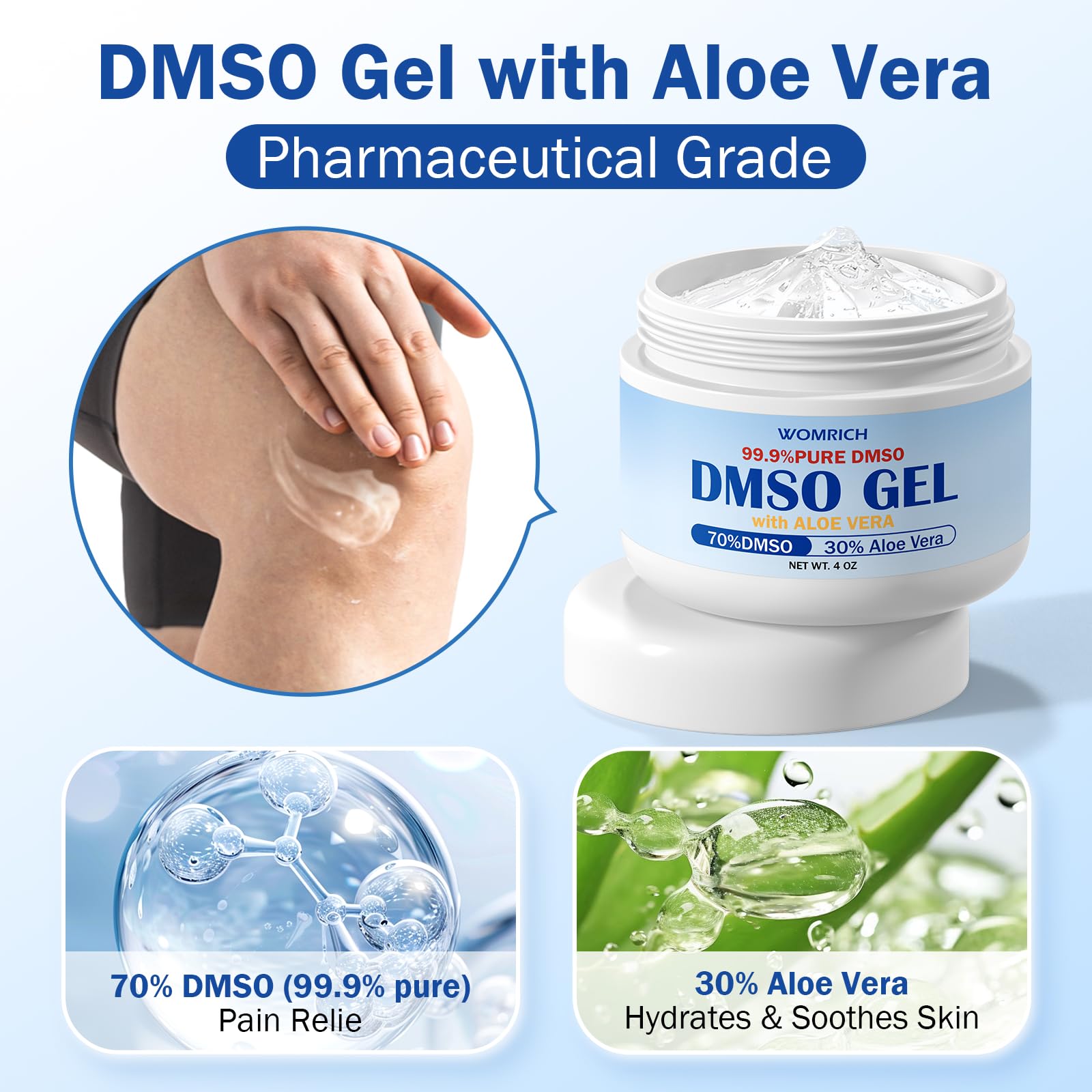 Lymph MD DMSO Gel with Aloe Vera - DMSO Pharmaceutical Grade for Joints and Muscles - Dimethyl Sulfoxide Cream 4 Oz - High Purity & Low Odor Lymph MDBuy Supplements Australia