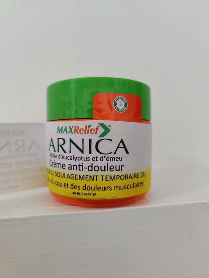 MaxRelief Arnica Montana Pain Cream - Advanced Formula for Deep Relief - Soothe Knee, Joint & Muscle Pain - Reduce Swelling, Joint Inflammation Fibromyalgia & Plantar Fasciitis Relief - Emu Oil 2oz MaxReliefBuy Supplements Australia