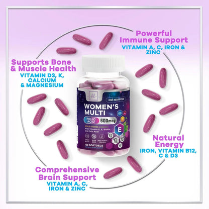 Multivitamin For Women - Complete Daily Woman's Multivitamins with Biotin, Calcium, Folic Acid, Iron, Zinc, Vitamin A, C, D, E & B Vitamins Hello Lovely!Buy Supplements Australia