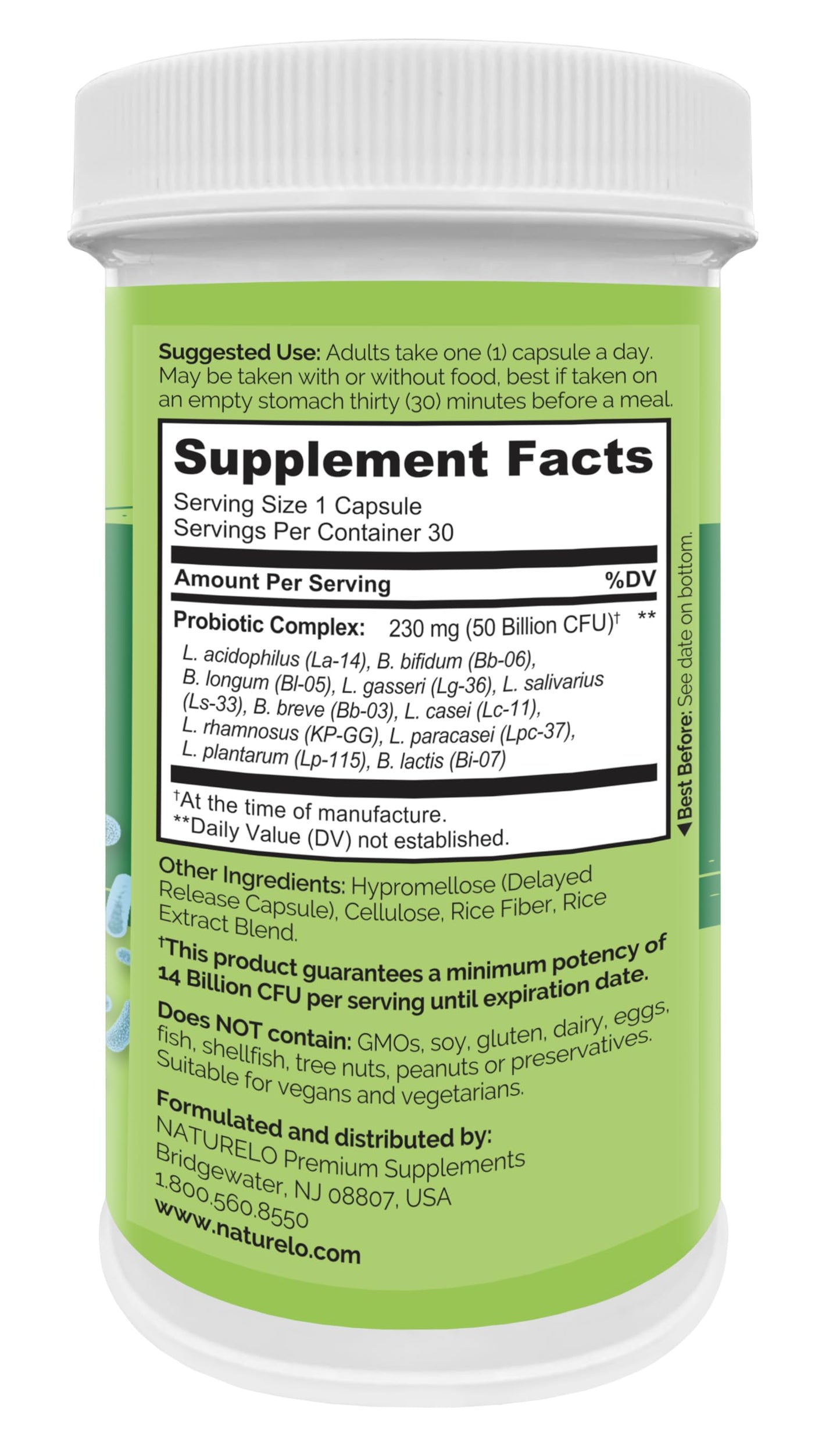 NATURELO Probiotic Supplement - 50 Billion CFU - 11 Strains - One Daily - Helps Support NATURELOBuy Supplements Australia