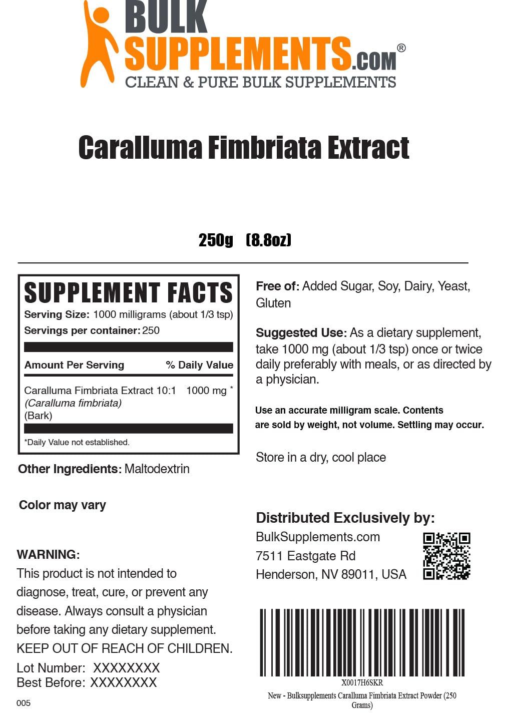 BulkSupplements.com Caralluma Fimbriata Extract Powder - Herbal Supplement for Digestive BULKSUPPLEMENTS.COMBuy Supplements Australia