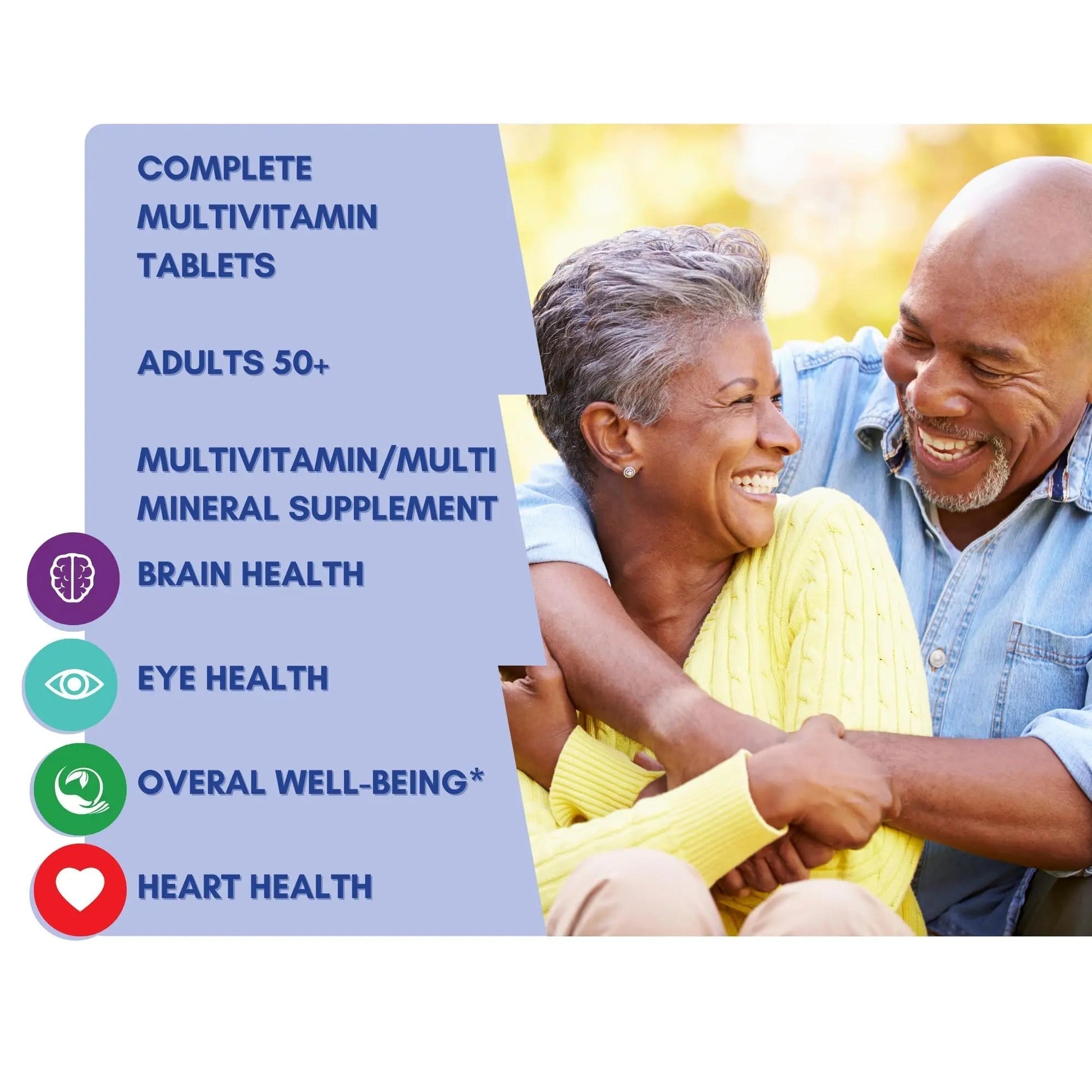 Equate Adult 50+ One Daily Complete Multivitamin Multimineral Supplement Tablets, Healthy Brain Aus Healthcare