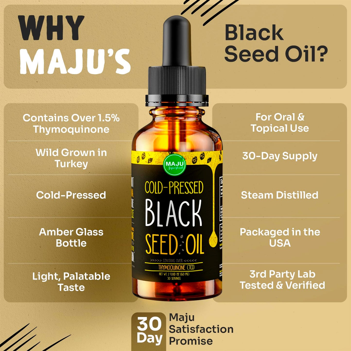MAJU Black Seed Oil - 3 Times TQ, Cold-Pressed, Travel Size, 100% Turkish Black Cumin Maju SuperfoodsBuy Supplements Australia