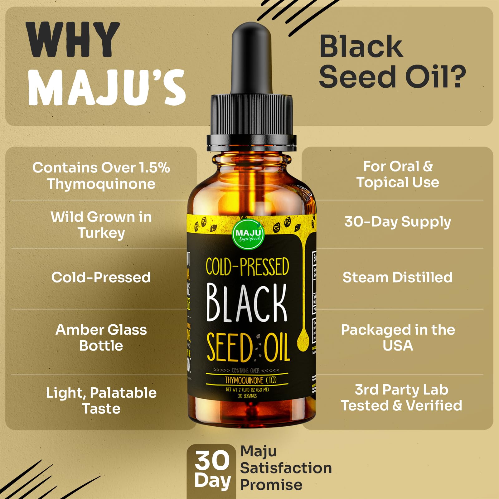 MAJU Black Seed Oil - 3 Times TQ, Cold-Pressed, Travel Size, 100% Turkish Black Cumin Maju SuperfoodsBuy Supplements Australia