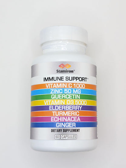 8 in 1 Immune Support with Quercetin Zinc 50mg Vitamin C 1000mg Vitamin D3 5000 IU and Elderberry Echinacea Ginger for Adults Kids - VIT D Supplement Veg Capsules StamironBuy Supplements Australia