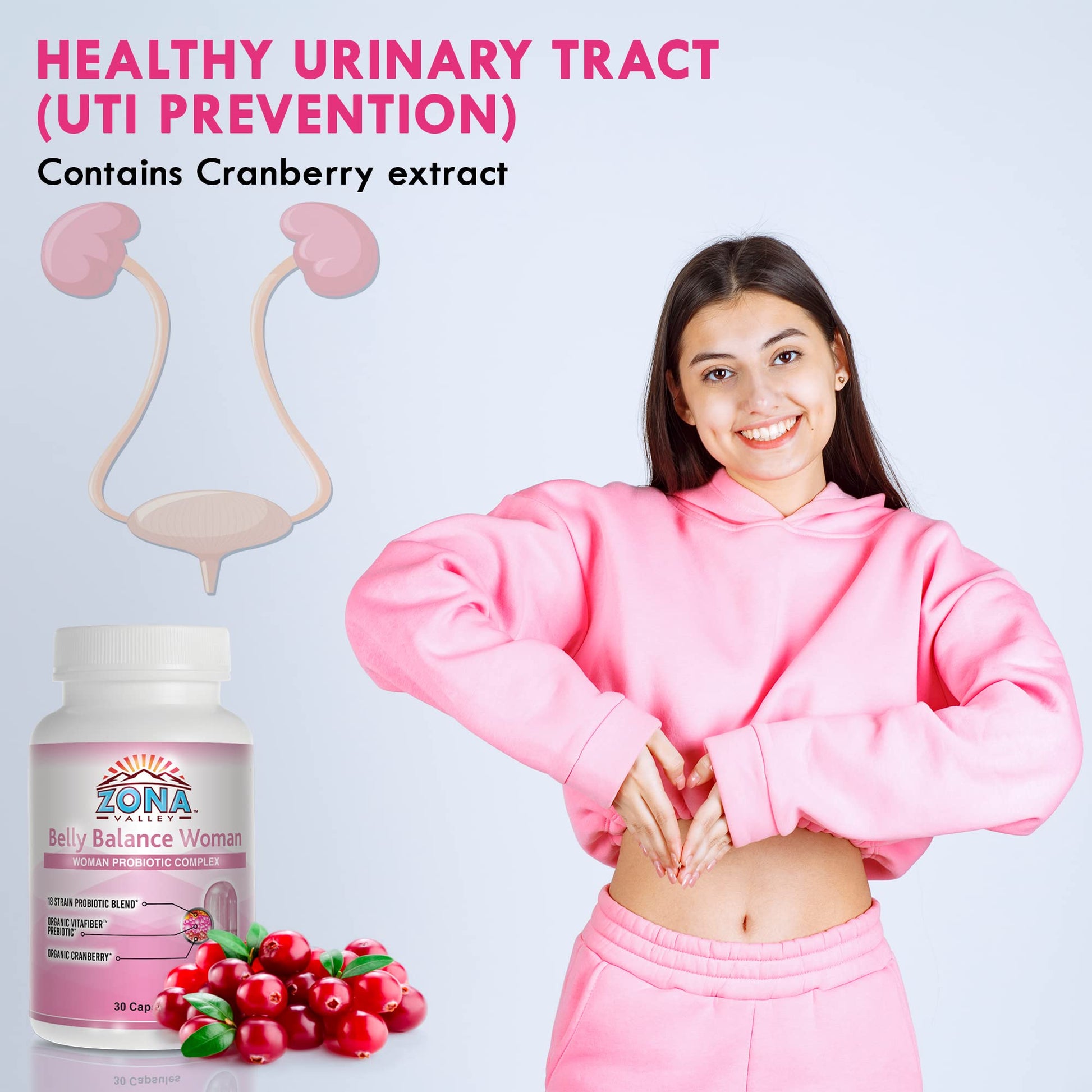 Zona Valley Belly Balance Woman 30 Capsules - Prebiotic and Microencapsulated probiotic Zona ValleyBuy Supplements Australia