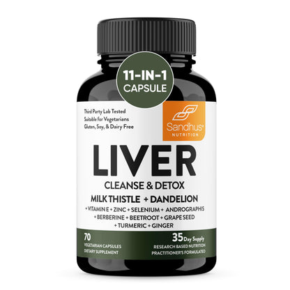 Sandhu's Liver Renew Cleanse Detox, Repair & Support |70 Capsules| 1 Month+ Supply Sandhu'sBuy Supplements Australia