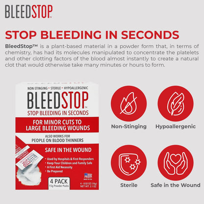BleedStop™ First Aid Powder for Blood Clotting, Trauma Kit, Blood Thinner BleedStopBuy Supplements Australia
