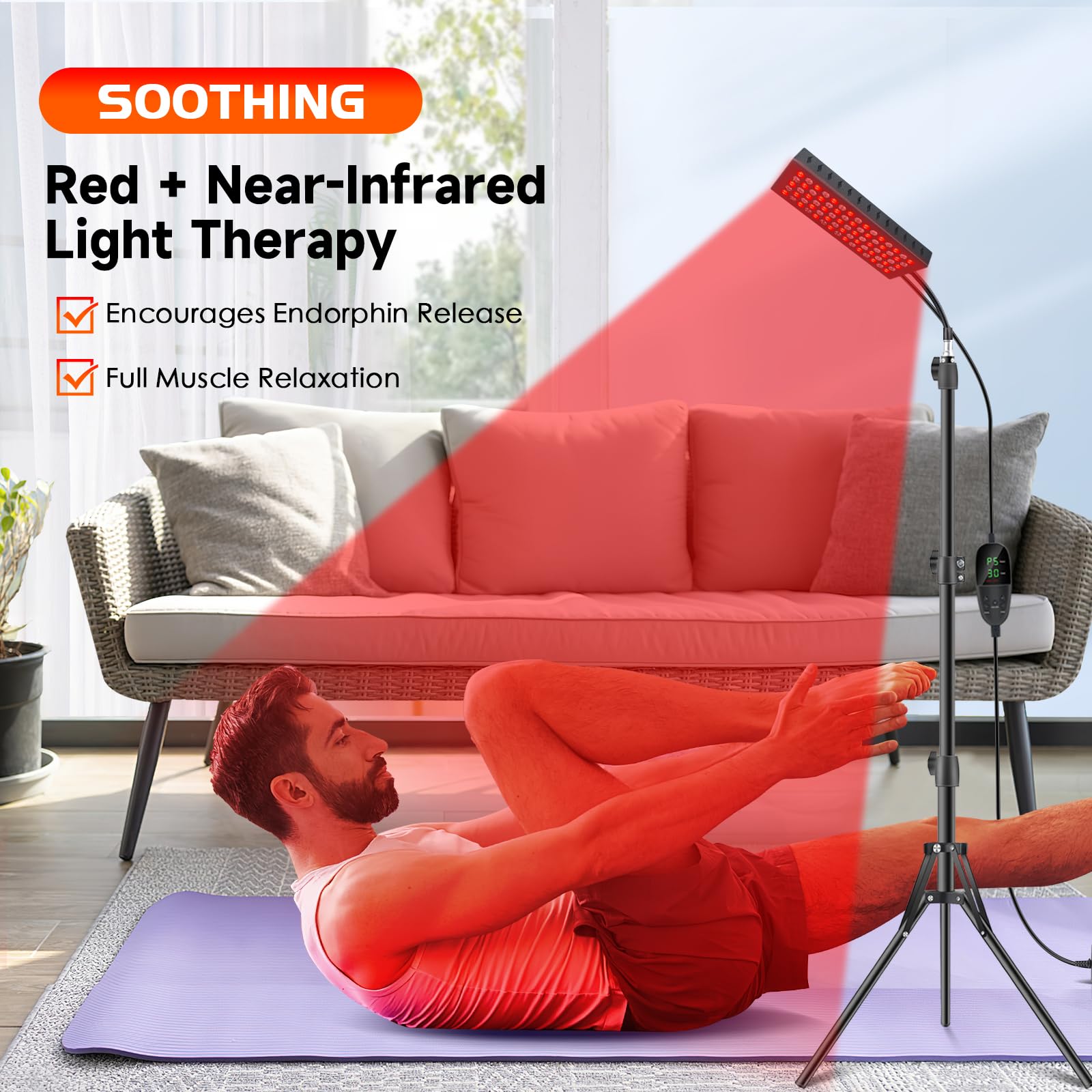 Infrared Red Light Therapy Lamp: Heating Pad Pain Relief for Body 75 LEDs Red Light AstarexinBuy Supplements Australia