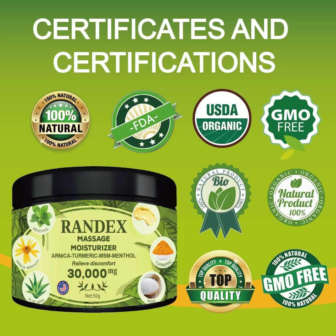 RANDEX 30000MG Organic Massage Moisturizer - Muscles,Joints,Knees, Shoulders,Body, Extra Strength- Natural RANDEXBuy Supplements Australia