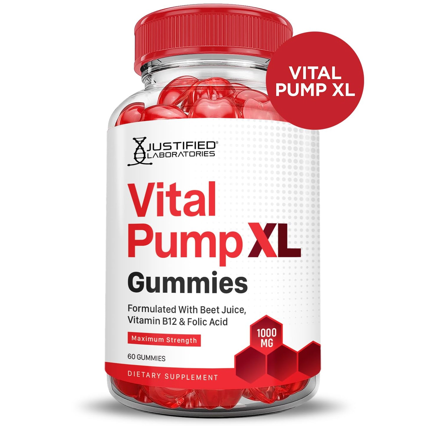 Justified Laboratories (3 Pack) Vital Pump XL Performance Gummies 1000MG Advanced Formula Vital PumpXL Formulated with Beet Juice ACV Pomegranate Beet Powder B12 Vegan Non GMO 180 Gummys Justified LaboratoriesBuy Supplements Australia
