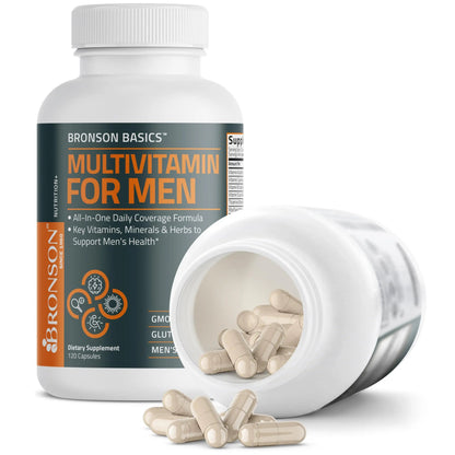 Bronson Multivitamin for Men All-in-One Daily Coverage Formula Key Vitamins, Minerals & Herbs to Support Men's Health, 120 Capsules BronsonBuy Supplements Australia