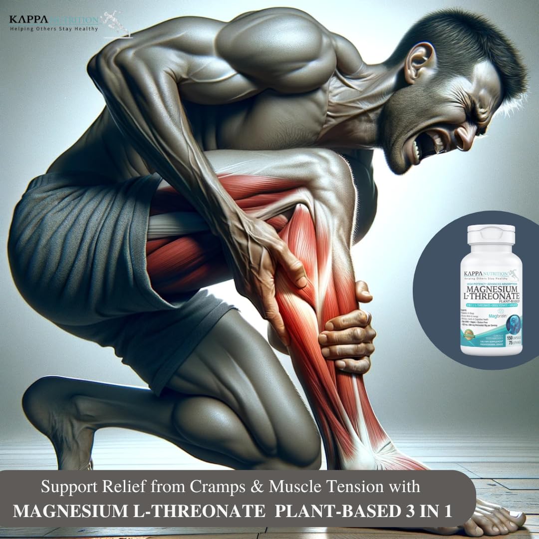 Kappa Nutrition Powered by Magbrain™ Magnesium L-Threonate Plant-Based, 150 Vegan Capsules, 420mg Elemental Magnesium (3 Capsules) from 2,253mg, Brain, Sleep & Muscle Support. KAPPA NUTRITIONBuy Supplements Australia